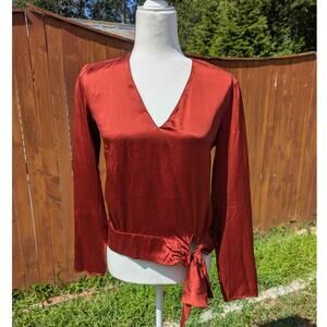 Amanda Uprichard Leila Satin Top in Sedona Bronze